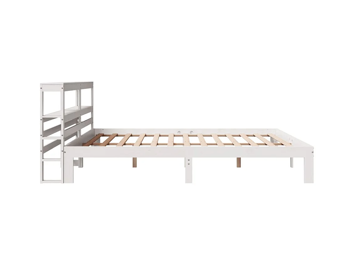 Bedframe met hoofdbord zonder matras wit 200x200 cm