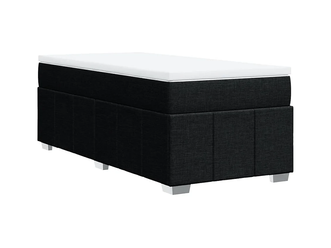 Sommier à lattes de lit avec matelas Noir 90x200 cm Tissu