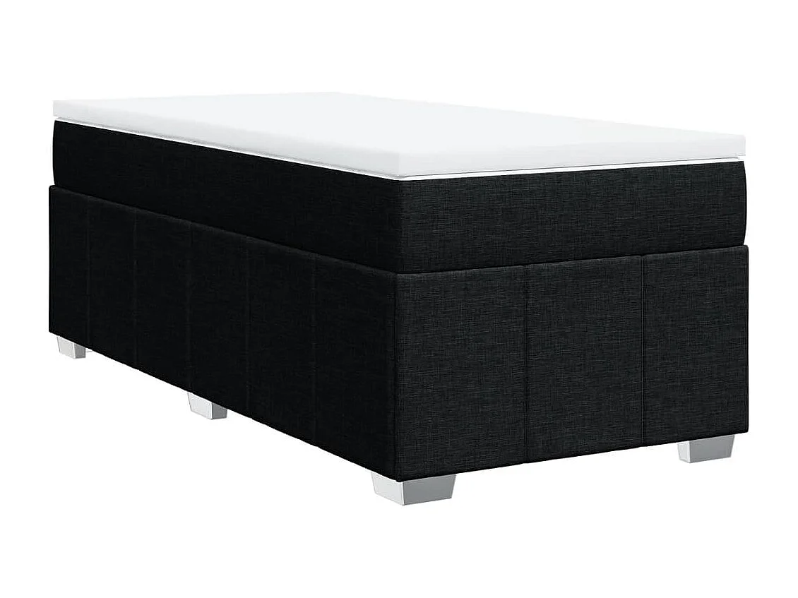 Lattenbodem met matras Zwart 90x200 cm Stof
