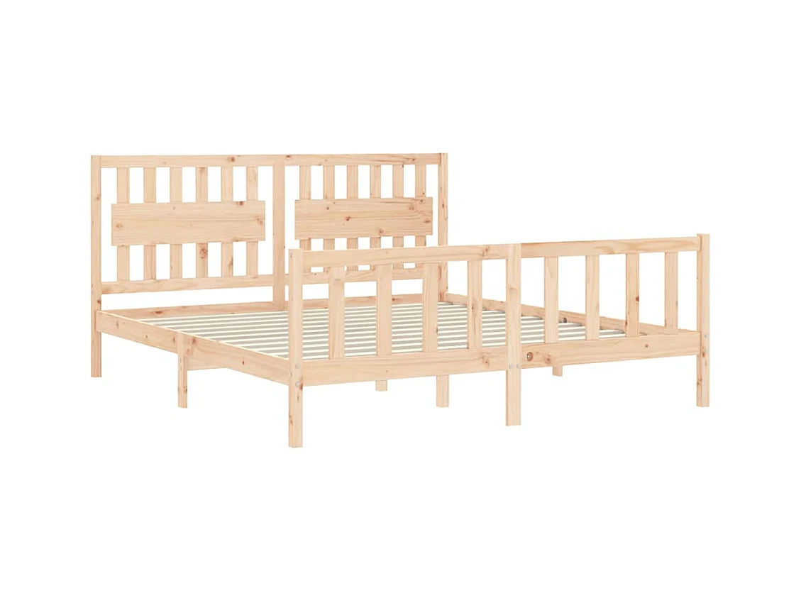 Struttura letto senza materasso in legno massello di pino