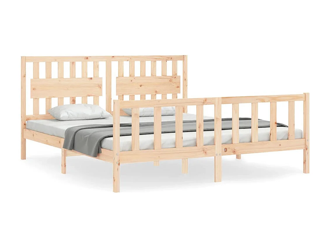 Cadre de lit sans matelas bois massif de pin