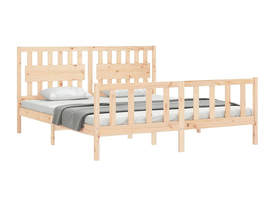 Cadre de lit sans matelas bois massif de pin