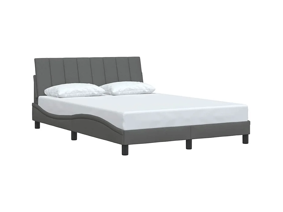 Bedframe zonder matras donkergrijs 140x190 cm stof