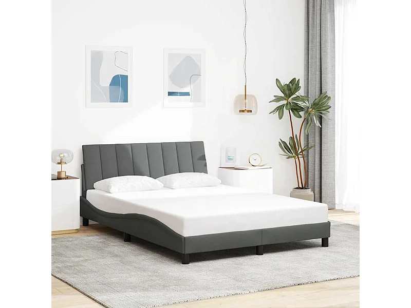 Struttura letto senza materasso grigio scuro tessuto 140x190 cm