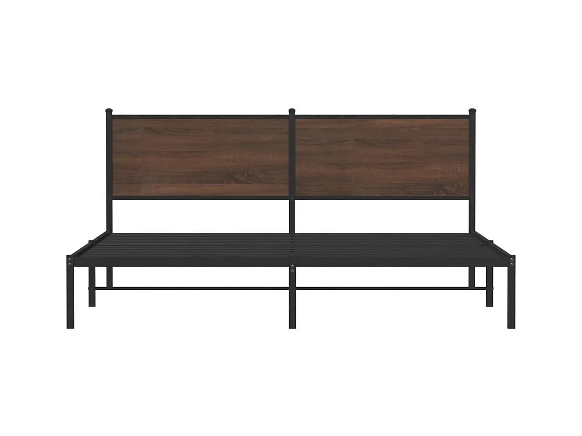Metallbettgestell ohne Matratze Eiche braun 180x200 cm