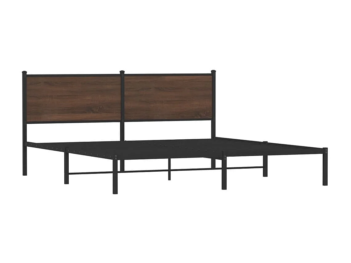 Struttura letto in metallo senza materasso rovere marrone 180x200 cm