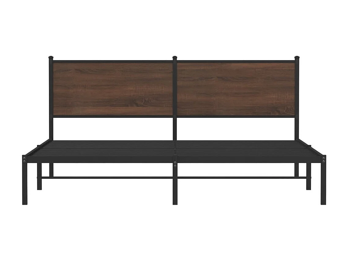 Struttura letto in metallo senza materasso rovere marrone 180x200 cm