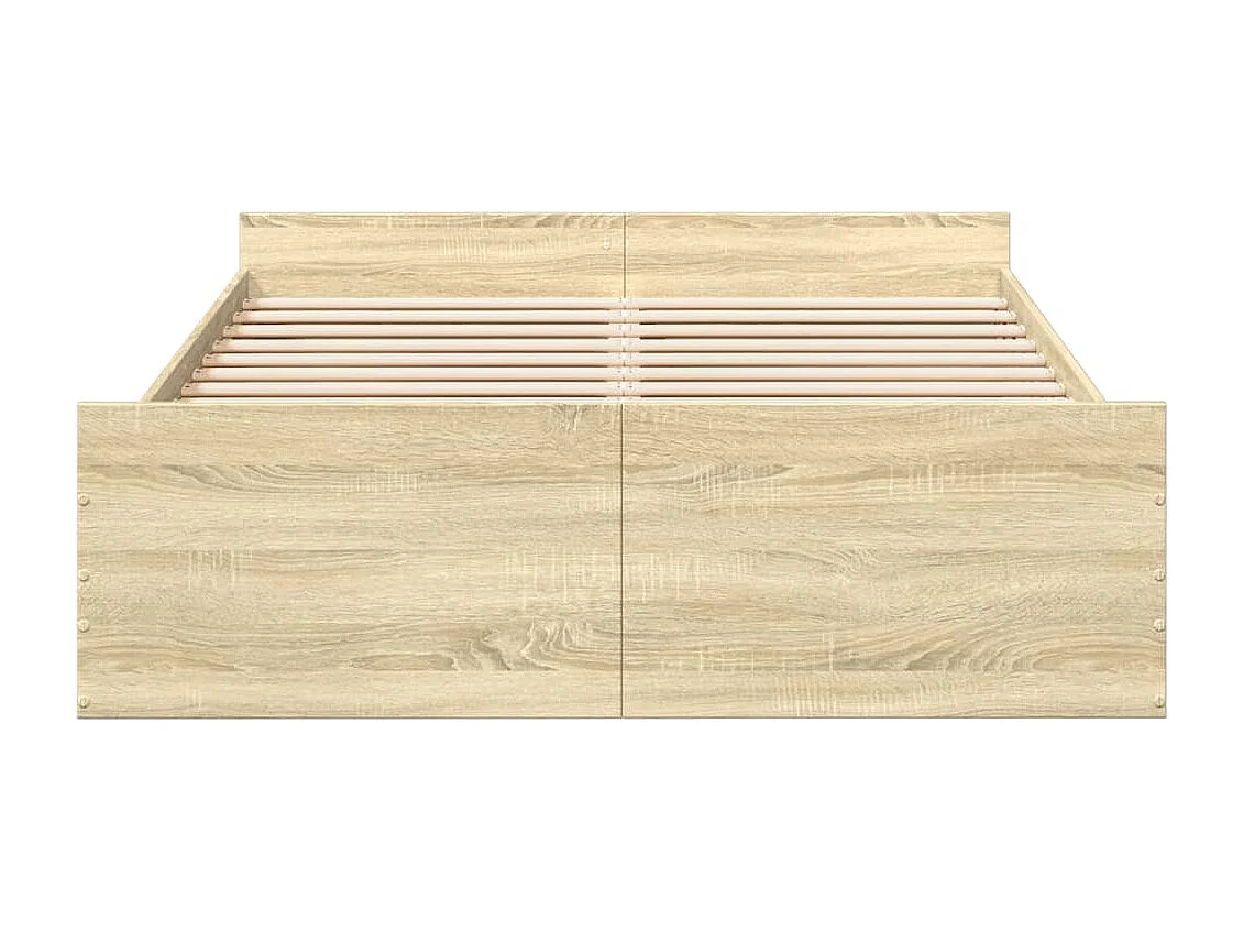 Estructura de cama con cajones sin colchón roble sonoma 120x200 cm