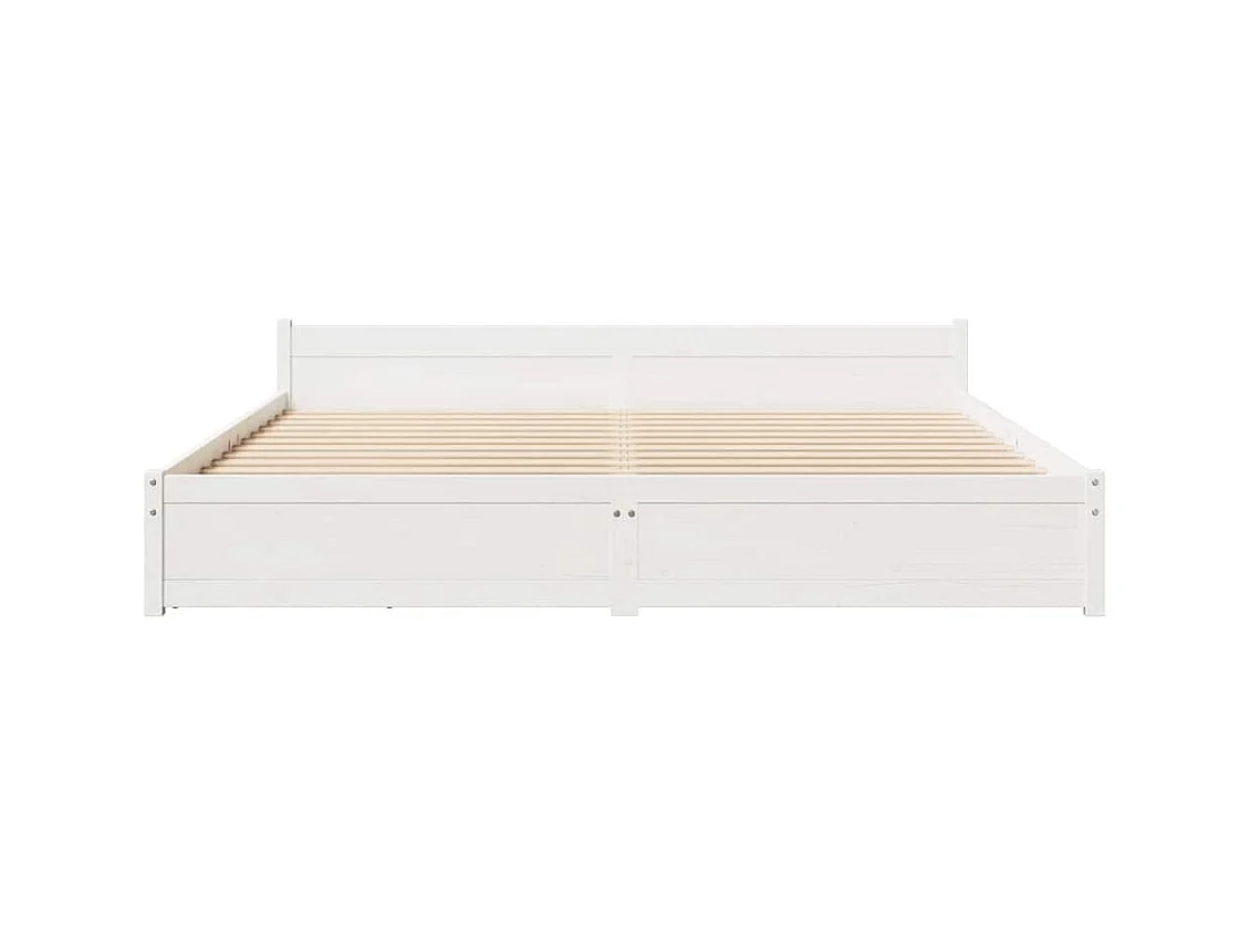Estructura de cama sin colchón blanca 180x200 cm madera maciza de pino
