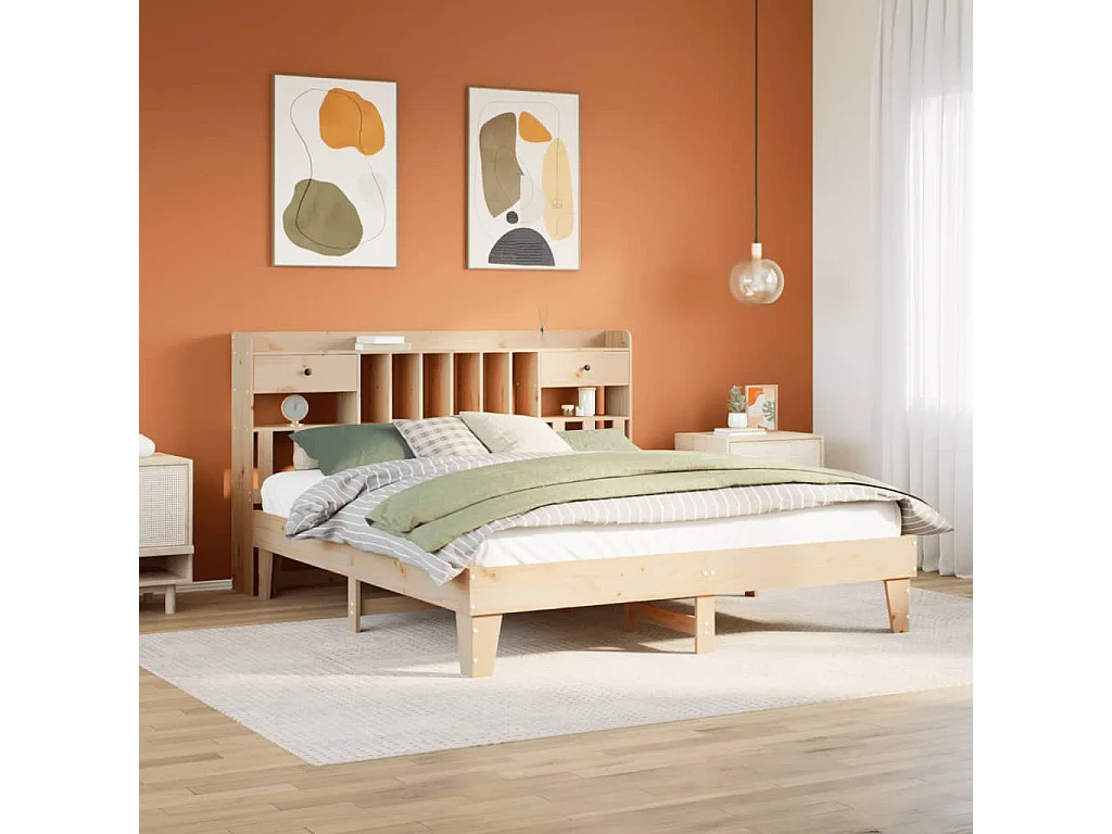 Cadre de lit sans matelas 180x200 cm bois massif de pin