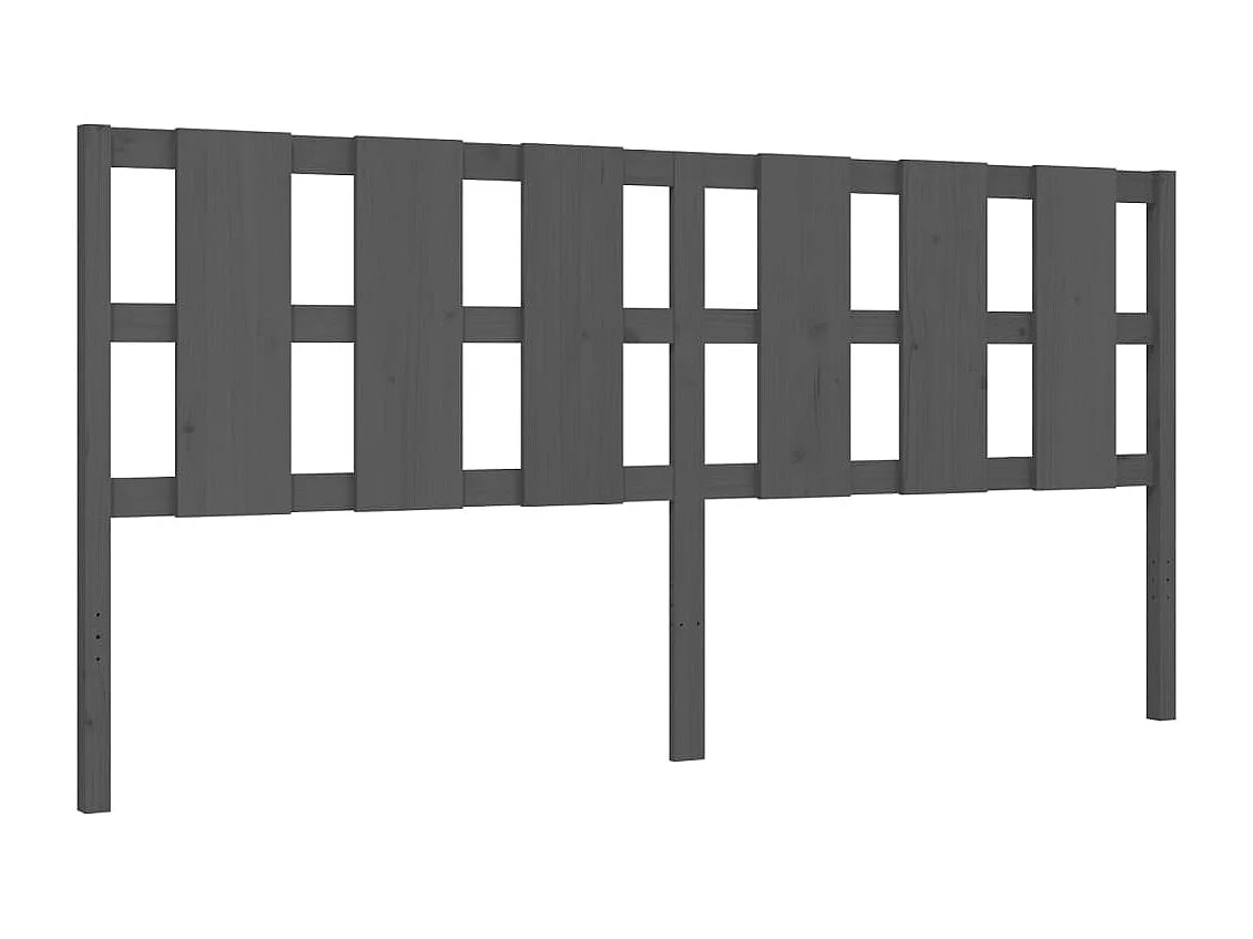 Cadre de lit sans matelas gris 200x200 cm bois massif