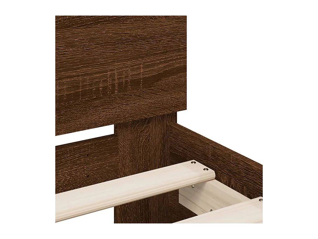 Bedframe met LED zonder matras bruin eiken 140x190 cm