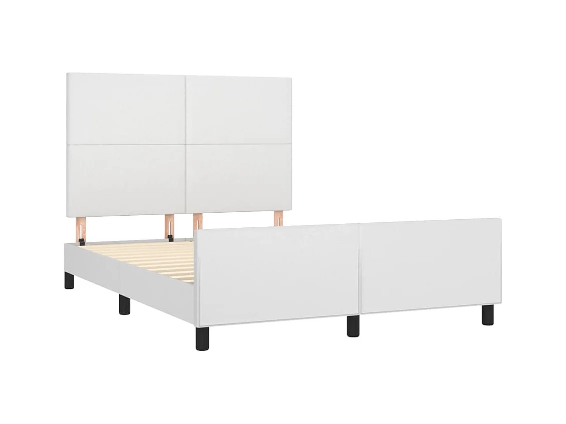 Cadre de lit sans matelas blanc 140x200 cm similicuir
