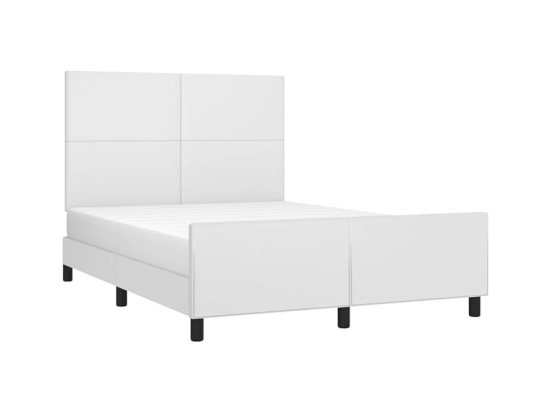 Estructura de cama sin colchón blanca 140x200 cm símil piel