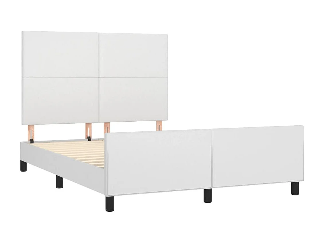 Estructura de cama sin colchón blanca 140x200 cm símil piel