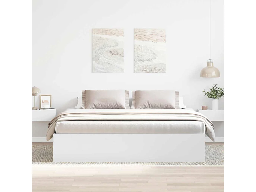 Cadre de lit sans matelas blanc 180x200 cm