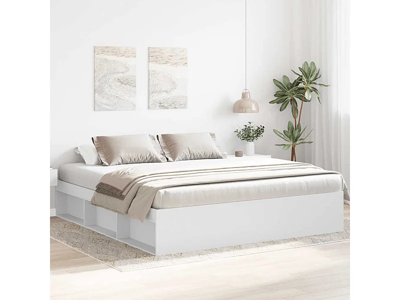 Cadre de lit sans matelas blanc 180x200 cm