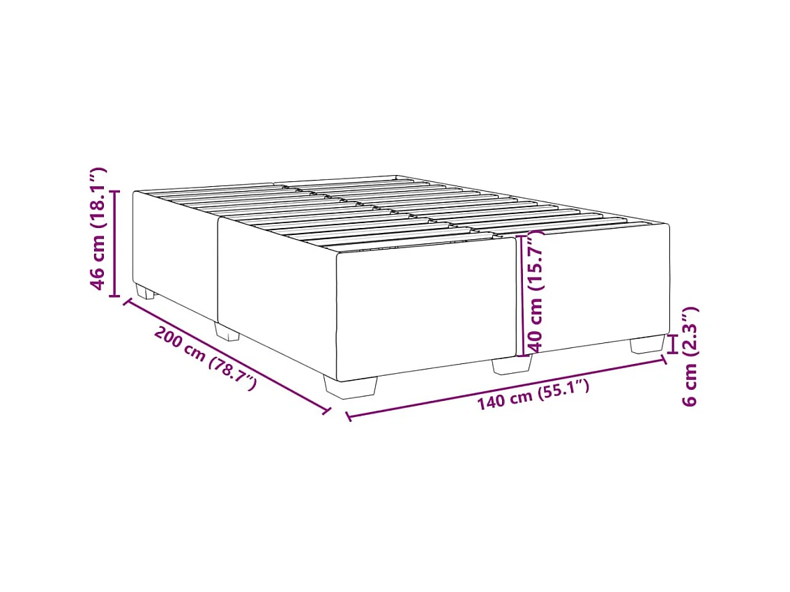 Struttura letto senza materasso bianco 140x200 cm similpelle