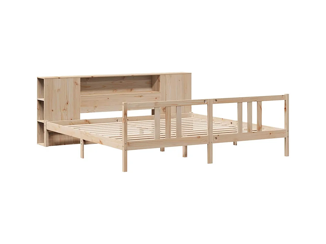Bibliotheekbed zonder matras 200x200 cm massief grenenhout