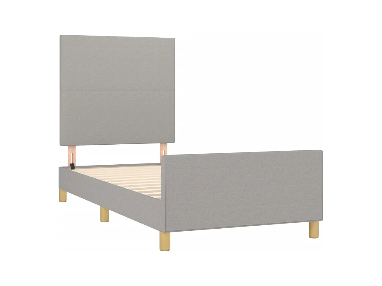 Struttura letto senza materasso tessuto grigio chiaro 90x200 cm