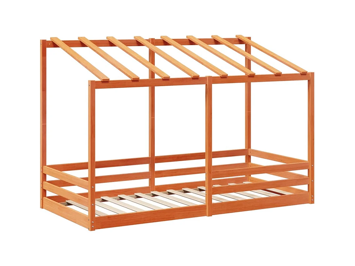 Lit pour enfants sans matelas cire marron 100x200 cm pin massif