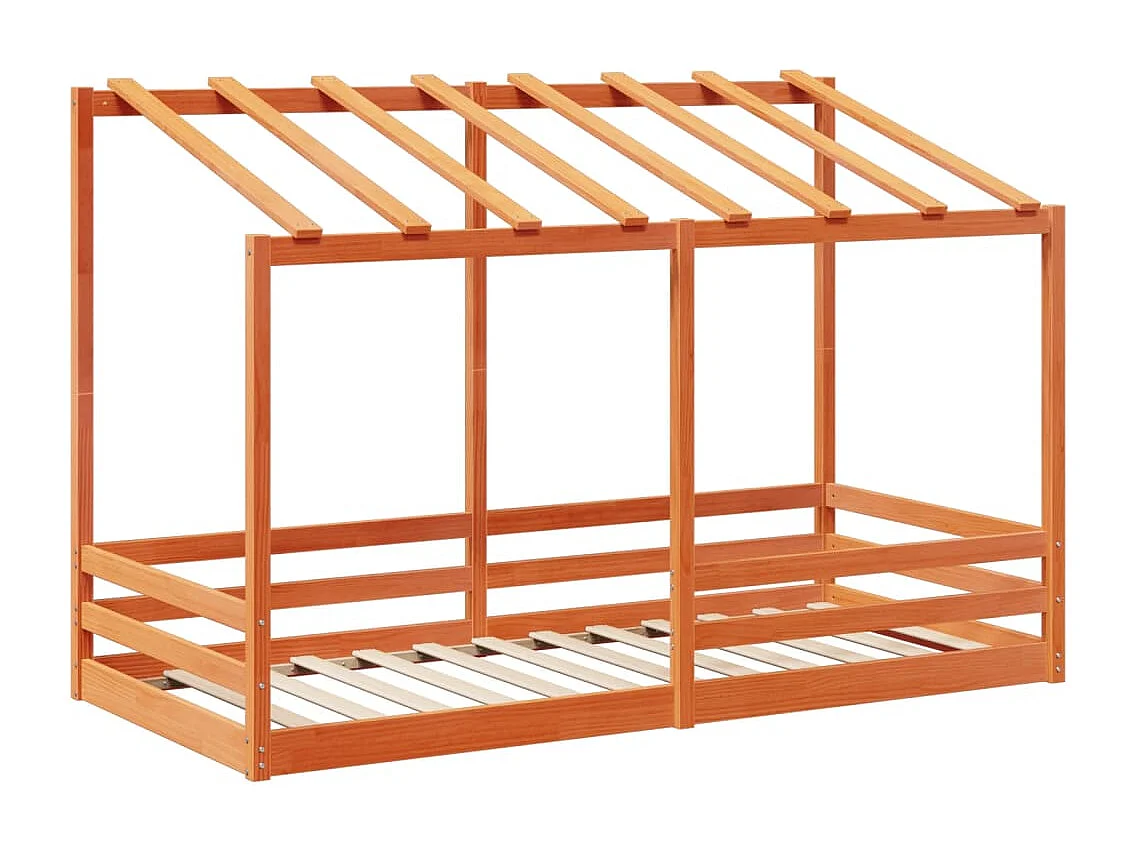 Lit pour enfants sans matelas cire marron 100x200 cm pin massif