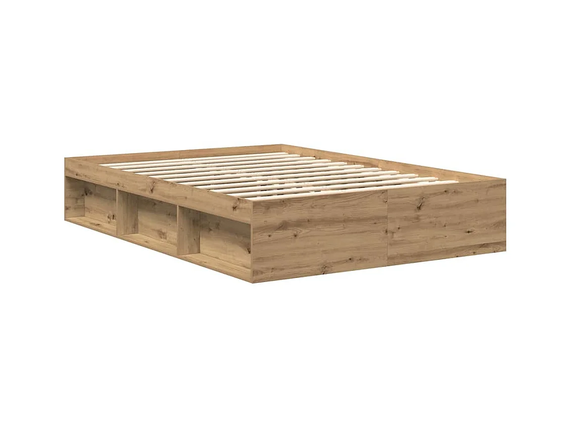 Bedframe zonder matras, handgemaakt eikenhout, 140x190 cm