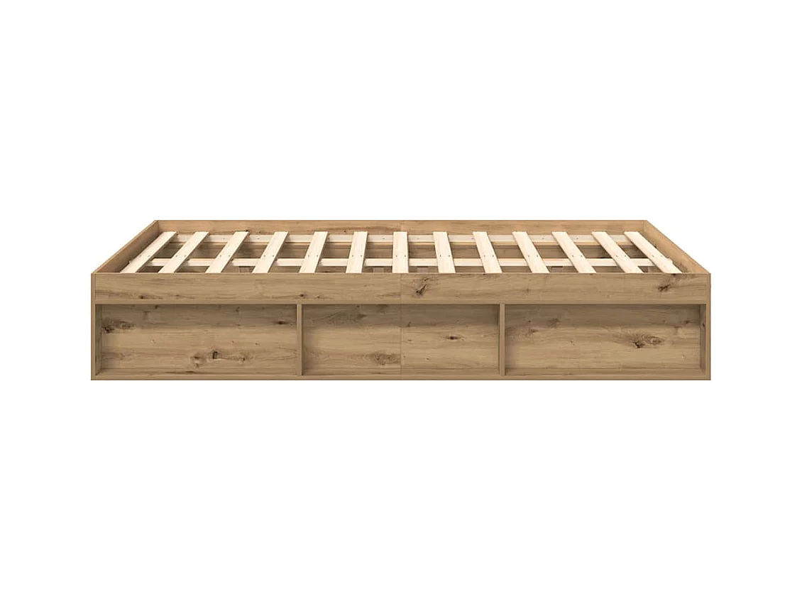 Bedframe zonder matras, handgemaakt eikenhout, 140x190 cm