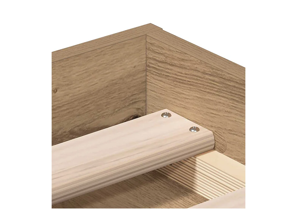 Bedframe zonder matras, handgemaakt eikenhout, 140x190 cm