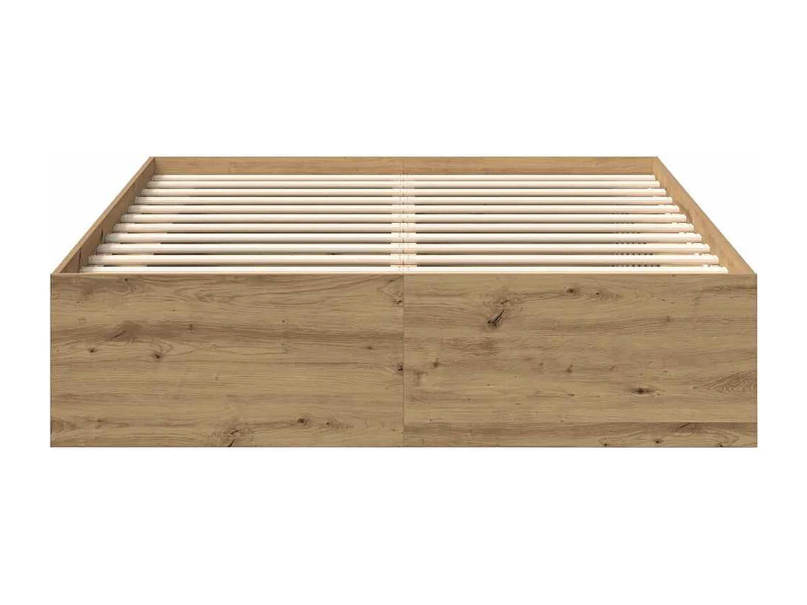 Estructura de cama sin colchón, roble artesanal, 140x190 cm