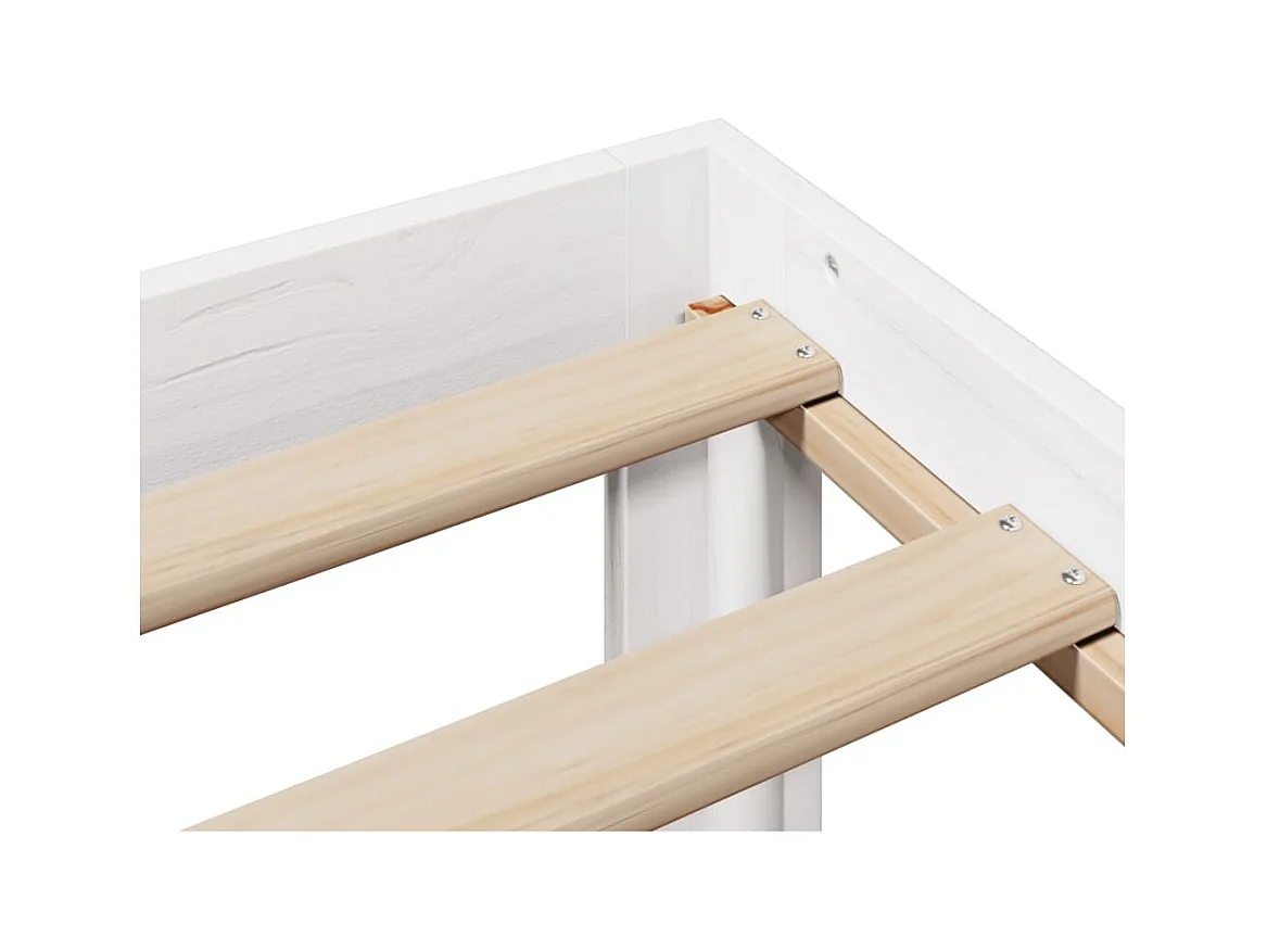 Estructura de cama con cabecero sin colchón blanco 140x190 cm