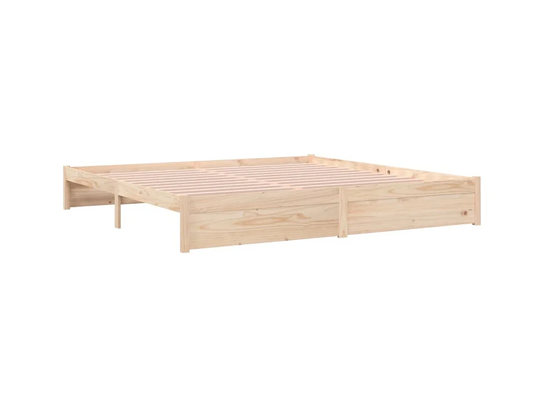 Cadre de lit sans matelas bois massif 200x200 cm
