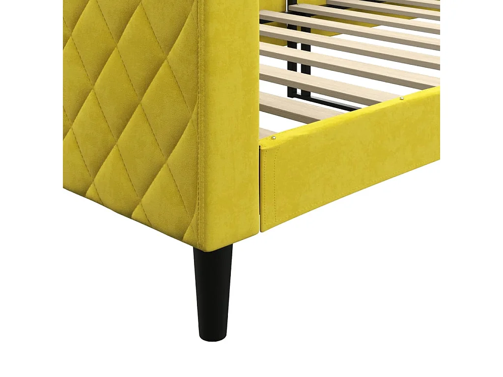 Dagbed zonder matras geel 80x200 cm fluweel