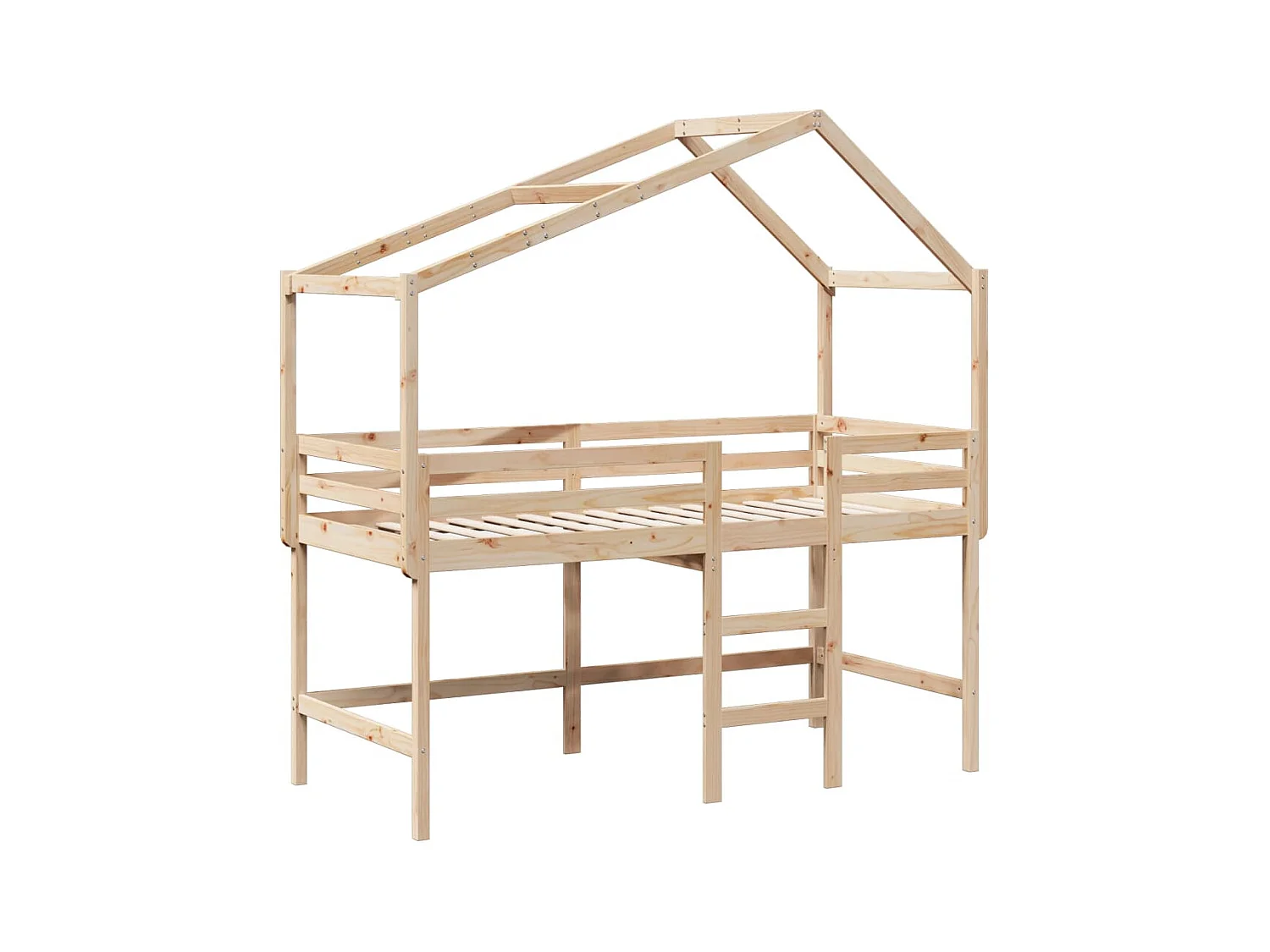 Stapelbed met ladder en dak zonder matras 90x200 cm