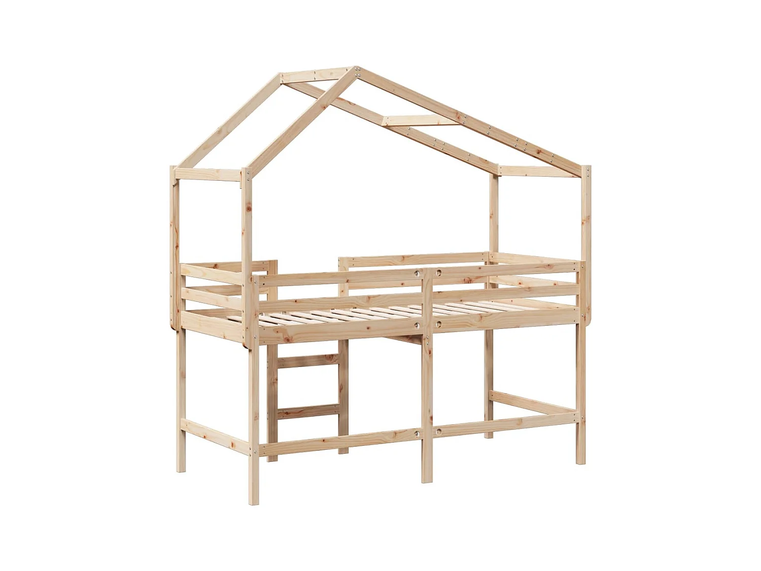 Stapelbed met ladder en dak zonder matras 90x200 cm