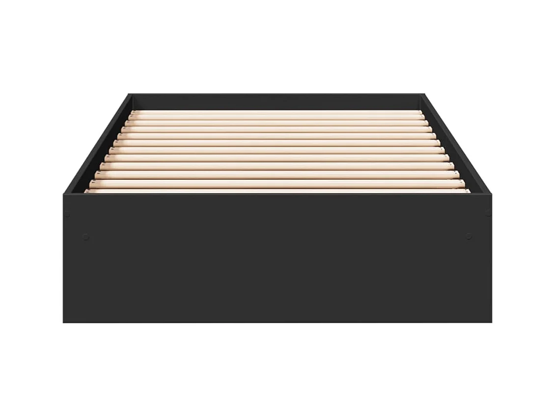 Estructura de cama con cajones sin colchón negra 90x190 cm