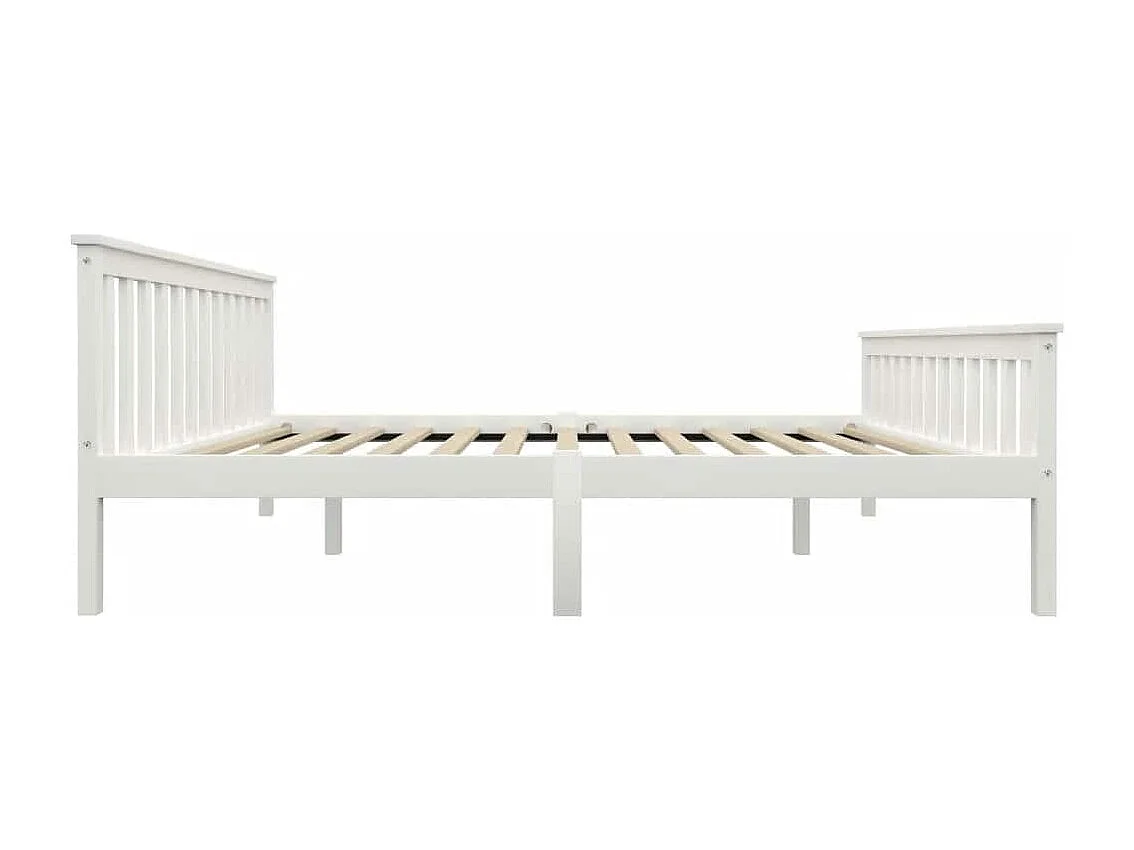 Cadre de lit sans matelas blanc bois de pin massif 160x200 cm