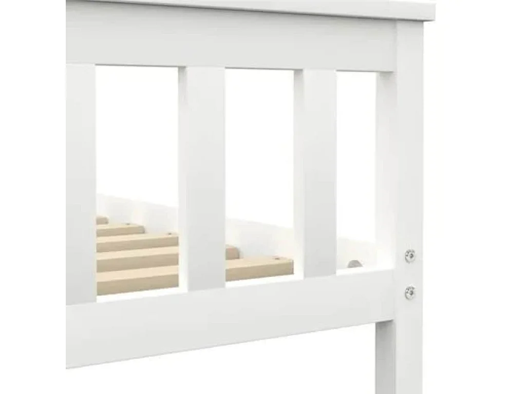 Cadre de lit sans matelas blanc bois de pin massif 160x200 cm