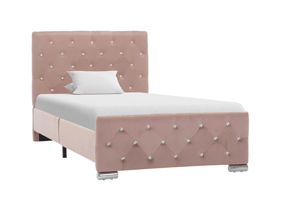 Struttura letto senza materasso Pink Velvet 90x200 cm