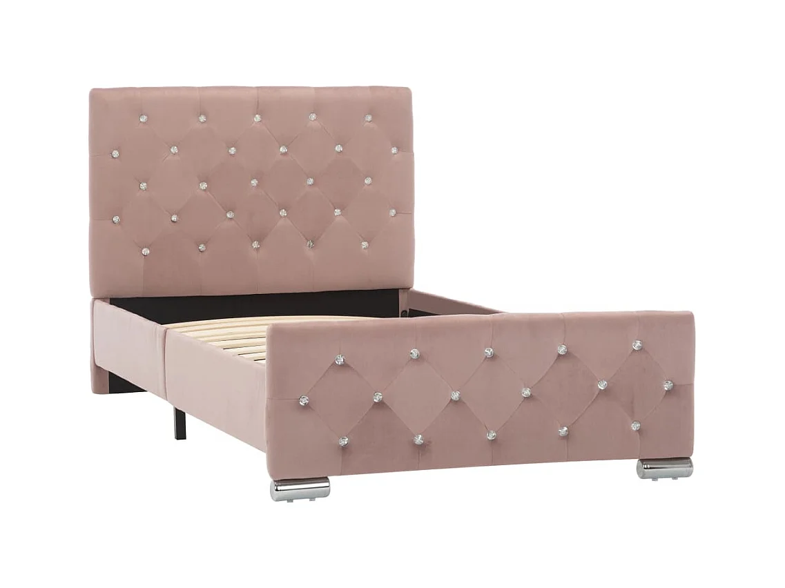 Struttura letto senza materasso Pink Velvet 90x200 cm