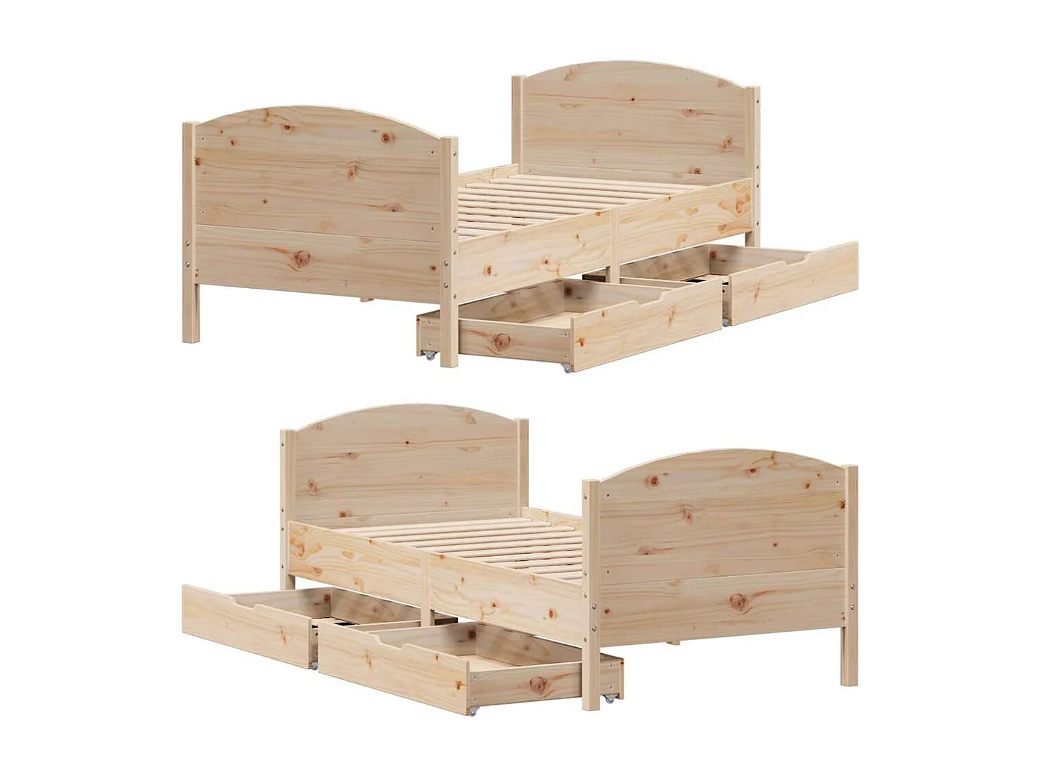 Bedframe zonder matras 100x200 cm massief grenenhout