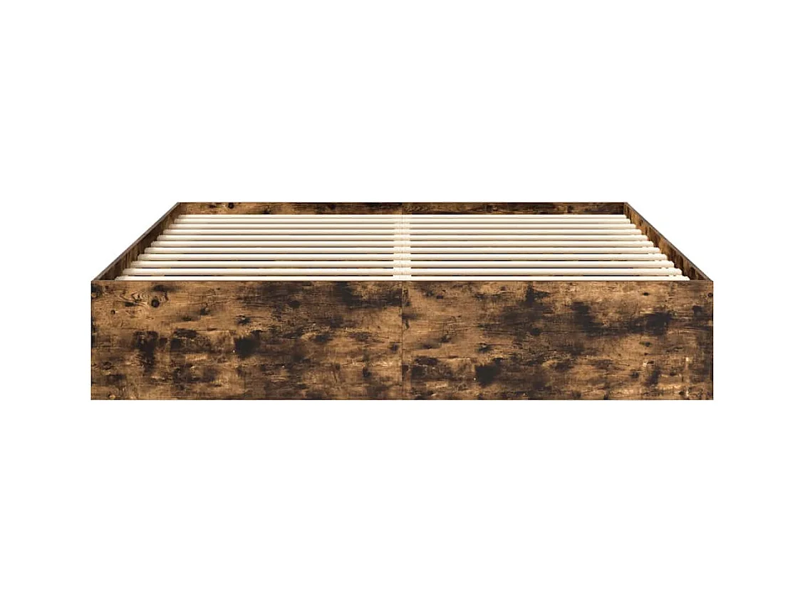 Cadre de lit sans matelas chêne fumé 180x200 cm