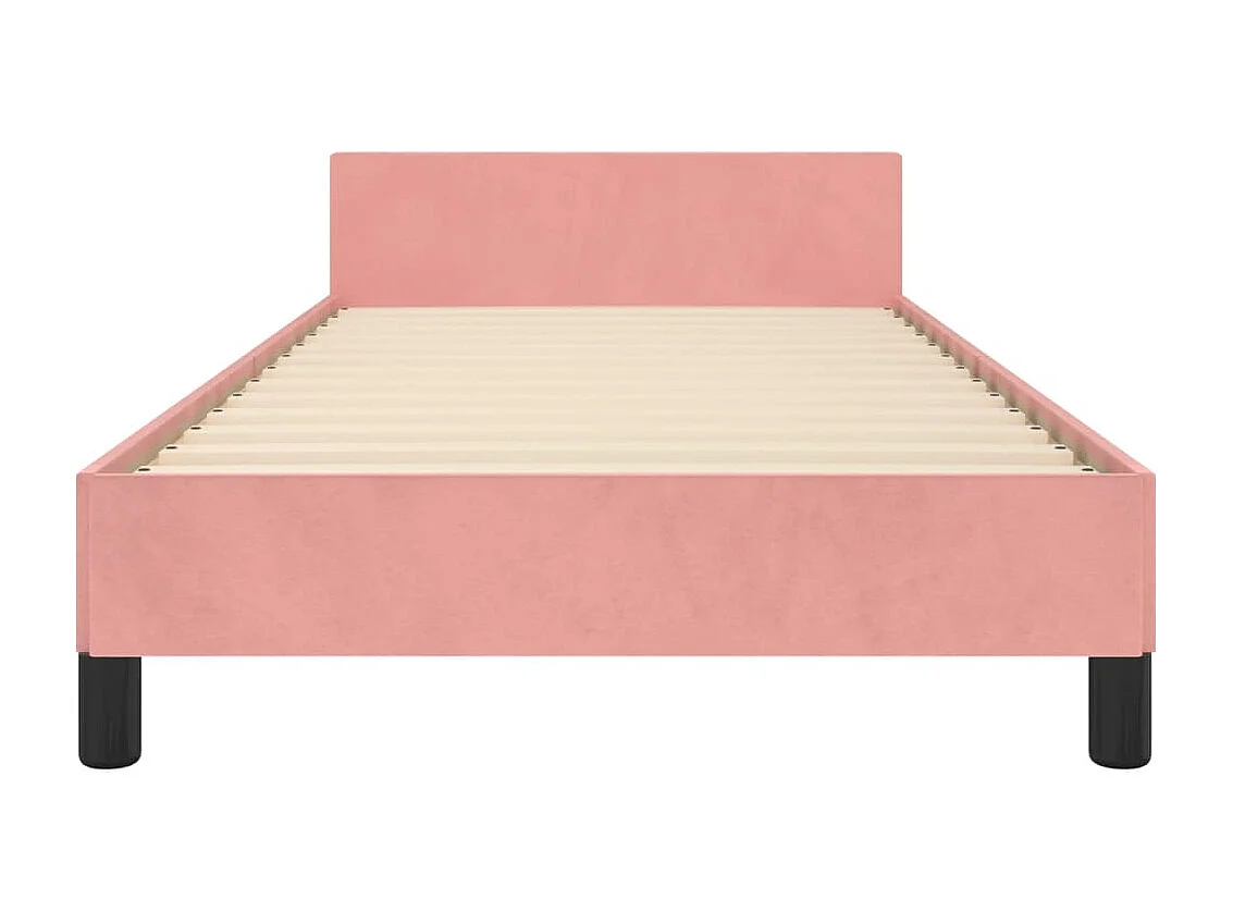 Cadre de lit sans matelas rose 90x190 cm velours