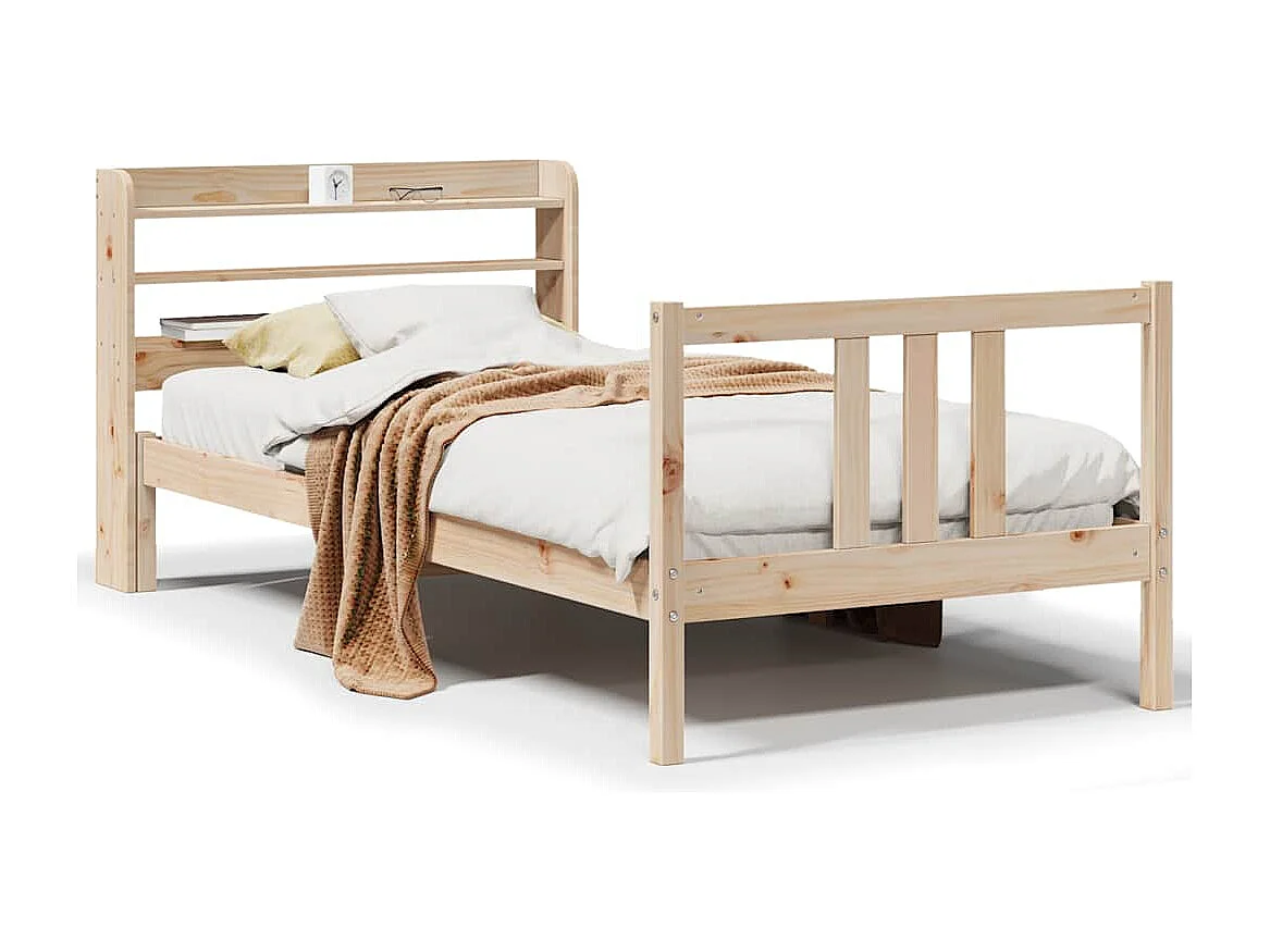 Bettgestell mit Kopfteil ohne Matratze 90x190 cm