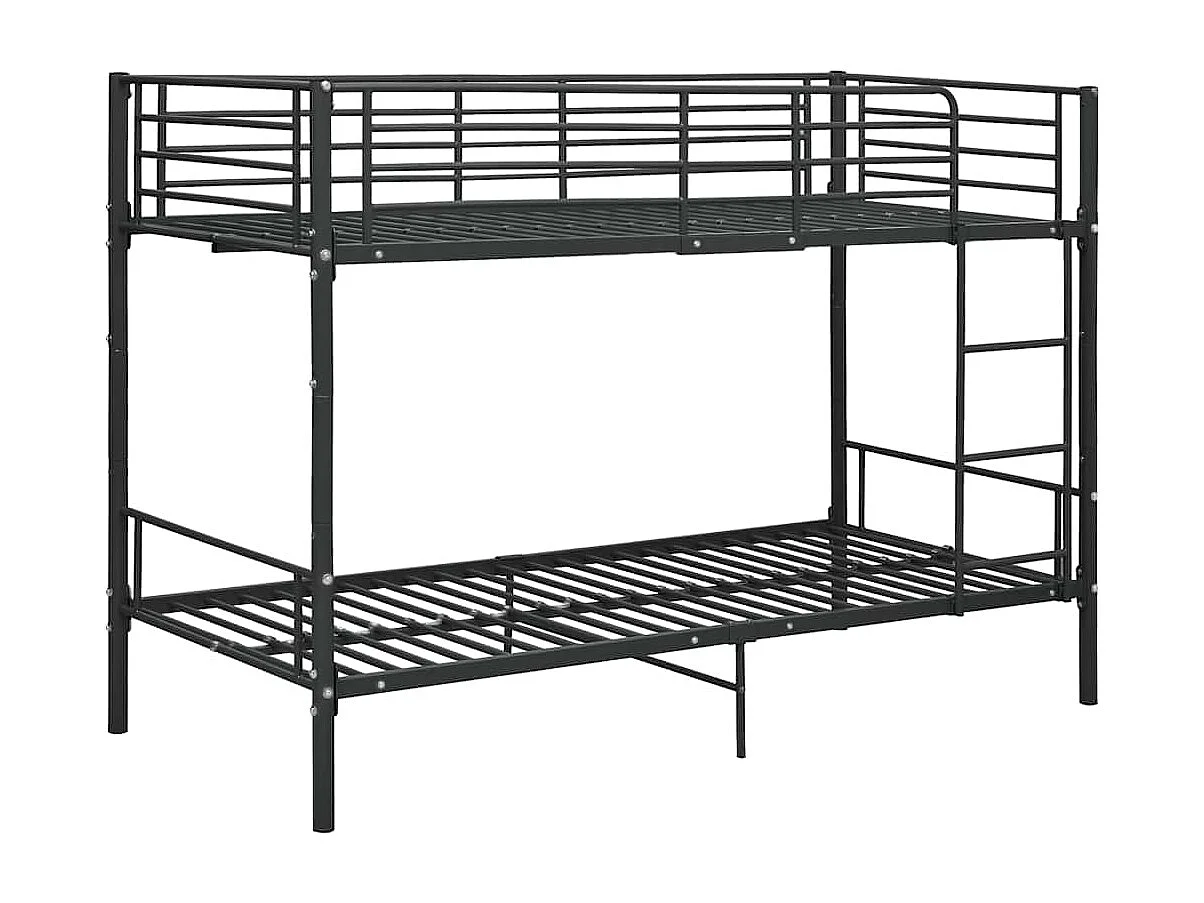 Lit superposé sans matelas noir métal 90x200 cm