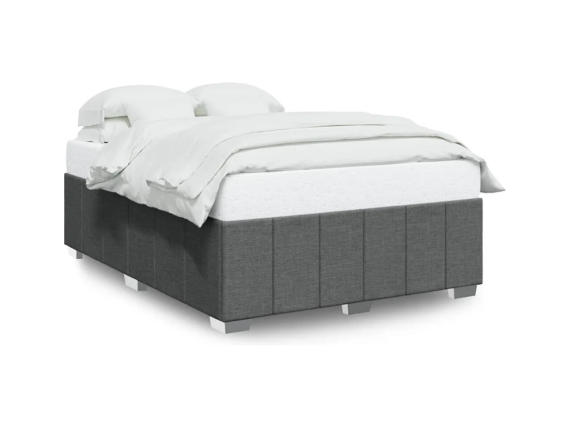Estructura de cama sin colchón de tela gris oscuro 160x200 cm