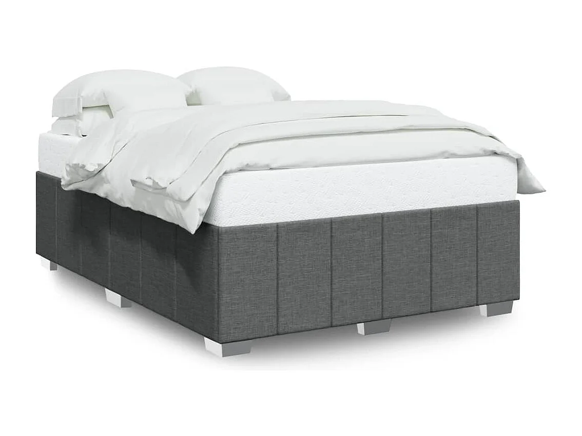 Cadre de lit sans matelas gris foncé 160x200 cm tissu