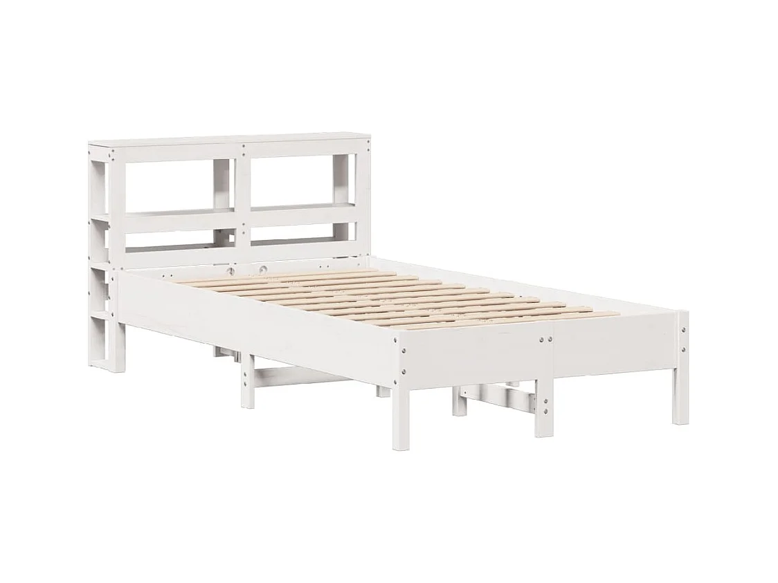 Estructura de cama sin colchón blanco 120x190 cm madera maciza de pino