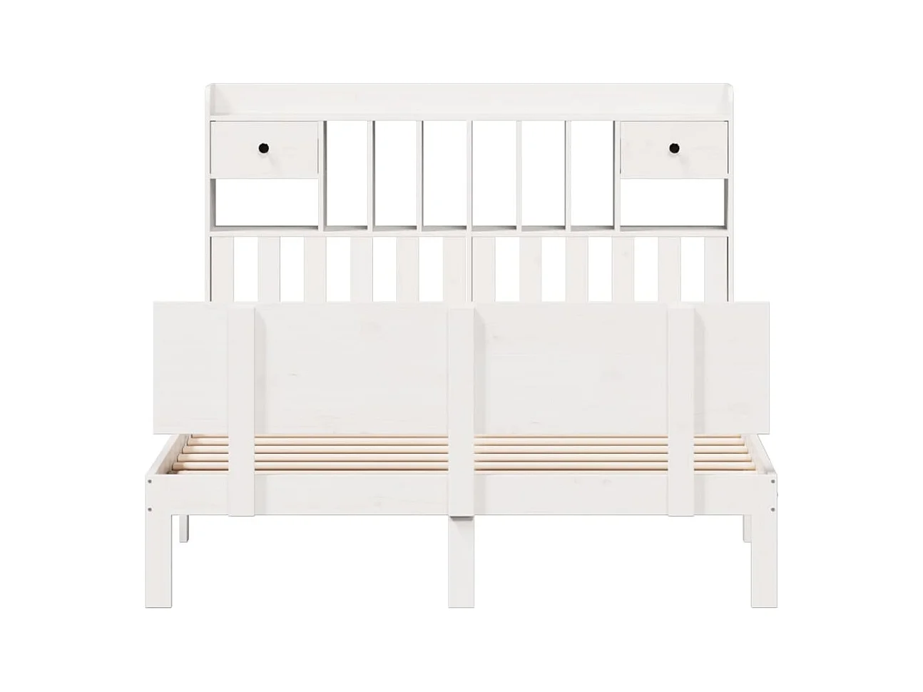 Wit boekenkastbed zonder matras 140x200 cm massief grenenhout