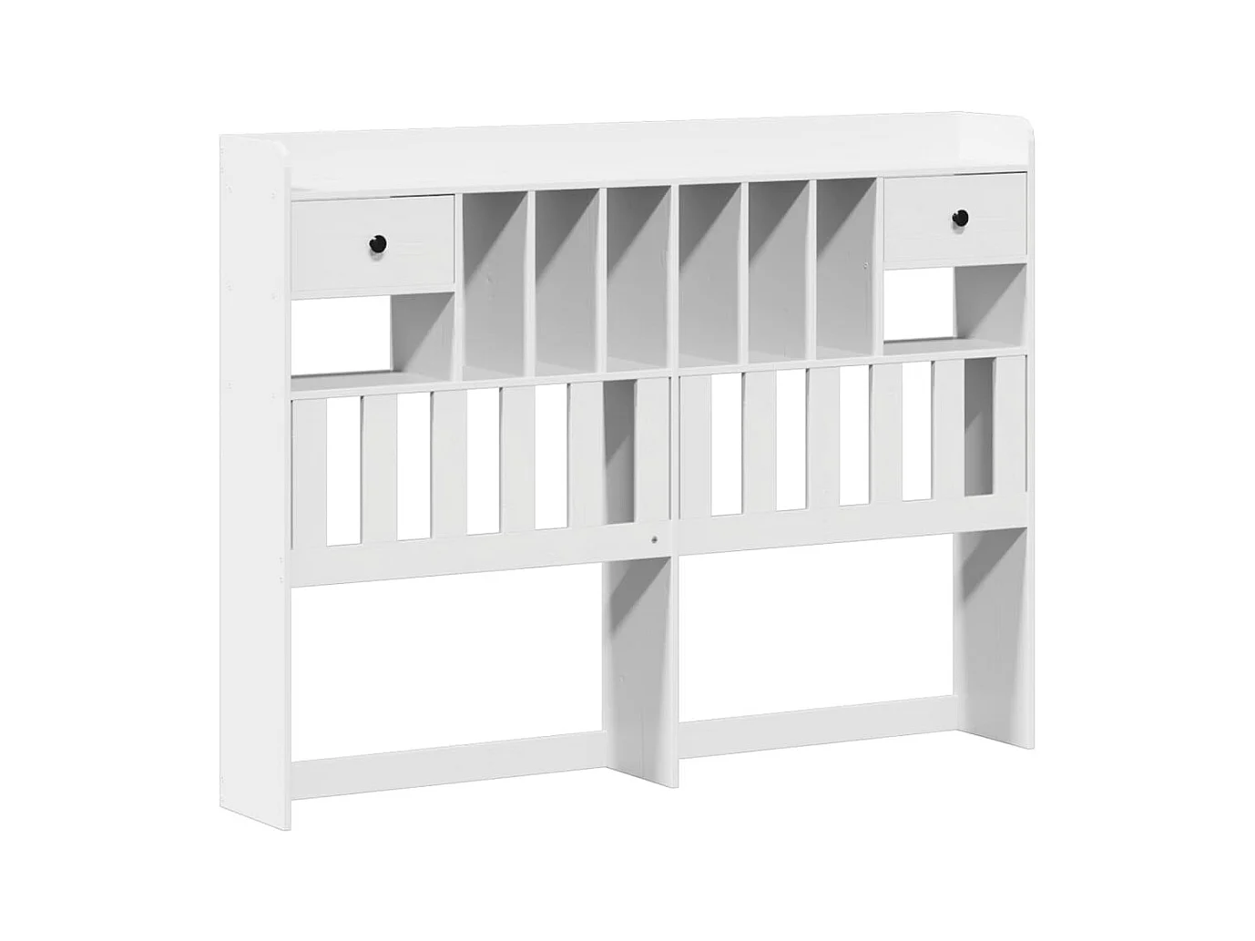 Wit boekenkastbed zonder matras 140x200 cm massief grenenhout